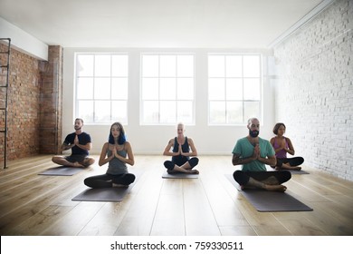 Group Of Diverse People Are Joining A Yoga Class