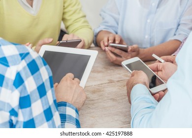 Group Of Diverse People Using Digital Devices