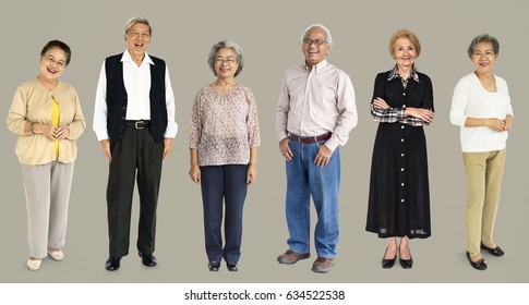 Group of Diverse Senior Adult People Set Studio Isolated - Shutterstock ID 634522538