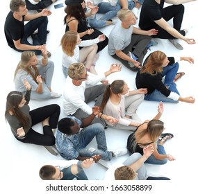 Group Diverse Young People Meditate Sitting Stock Photo 1663058899 ...