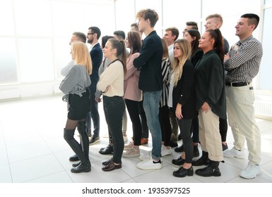 Group Of Diverse Young People Standing Together And Looking Ahead