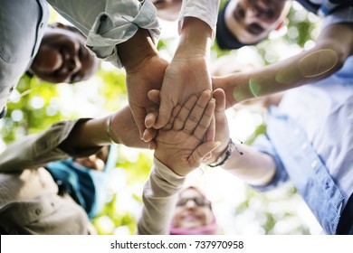 Group Of Diverse Youth Hands Joined