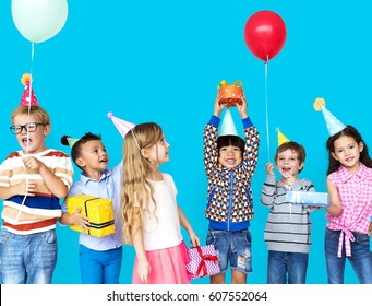 Group of Diversity Kids Party Together