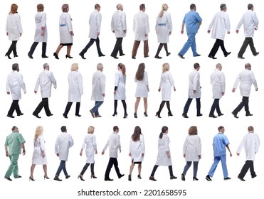group of doctors in motion isolated on white - Shutterstock ID 2201658595