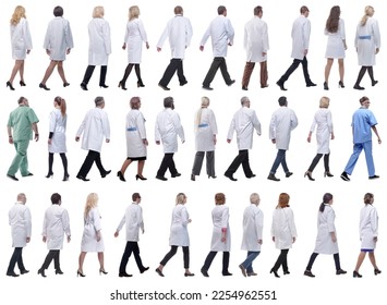 group of doctors in motion isolated on white - Shutterstock ID 2254962551