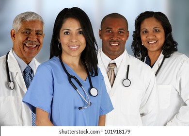 Group Of Doctors And Nurses Set In A Hospital