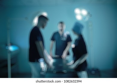 group of doctors operation blurred background / blurred background modern medical clinic doctors on surgery, surgeons at work