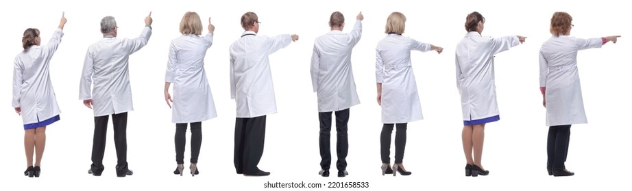group of doctors standing with their backs isolated - Shutterstock ID 2201658533