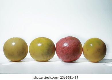 Group of F`ashion Fruit on white Background