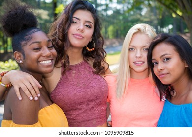 Group Of Female Friends Of All Races