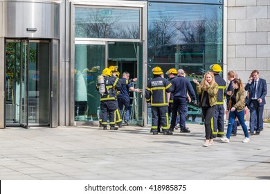 Group Firefighters Outside Building Dublin Ireland Stock Photo ...