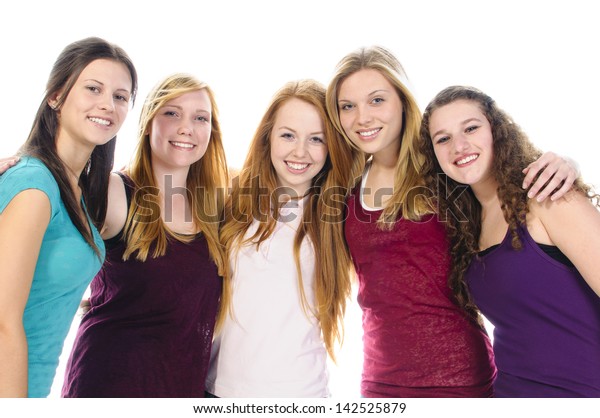 Group Five Young Teenager Girls Casual Stock Photo (Edit Now) 142525879