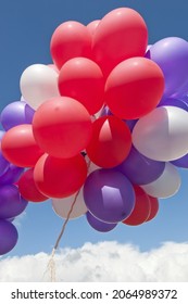 A group of floating balloons