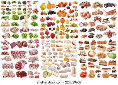 Group Of Food In Front Of White Background