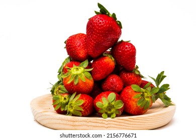 Group of fresh strawberries on white background - Shutterstock ID 2156776671