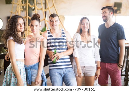 Similar – Junge Leute haben Spaß beim Sommerfest im Freien.