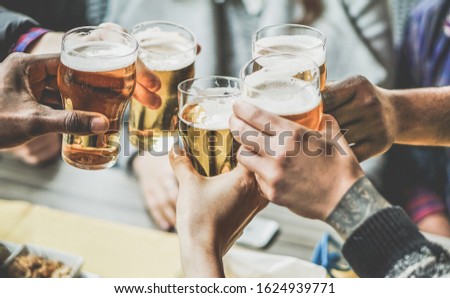 Similar – Image, Stock Photo Glass of beer at sunset at Steinhuder Meer