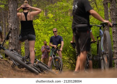 Group Of Friends Are Getting Ready To Get Back On Track While Enjoying The Day