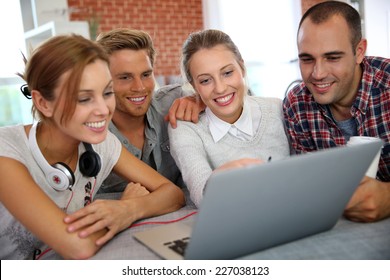 Group Of Friends Having Fun Making A Video Call