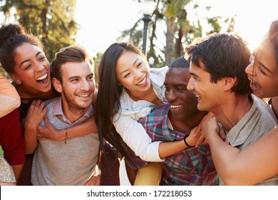 Group Of Friends Having Fun Together Outdoors - Shutterstock ID 172218053