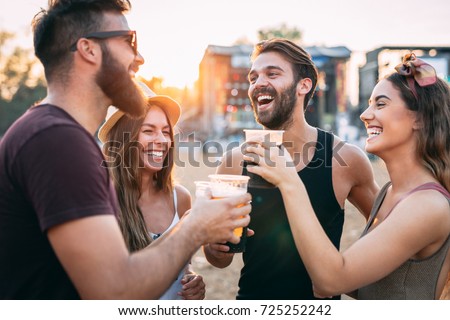 Group of friends having fun together