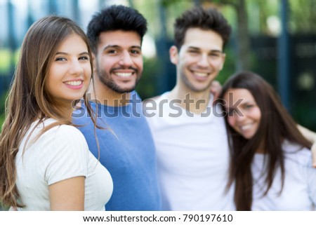 Similar – Group of people in swimsuit having funoutdoors