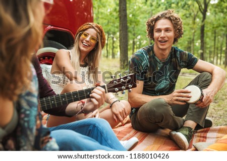 Similar – Image, Stock Photo Women Hipster Hippie Forest Sun