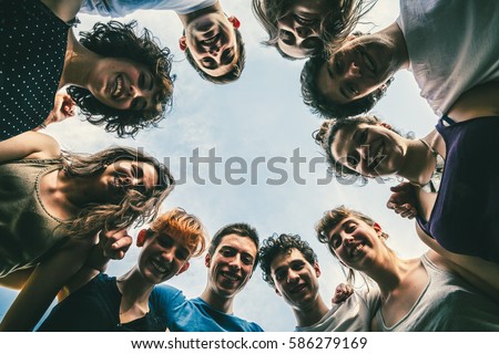 Similar – Image, Stock Photo Group of young people with surfboards having fun outdoors in summer day