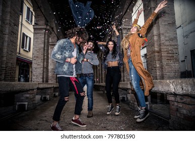 Group Of Friends Making Party Outdoor