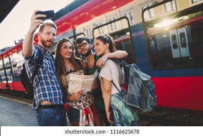 train and friends