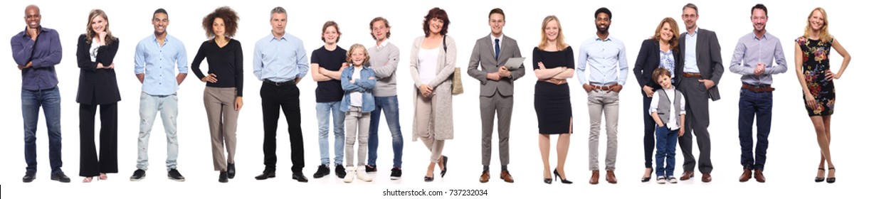 Group Of Full Body People