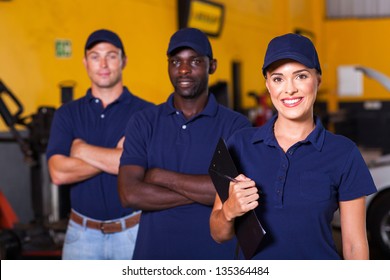 Group Of Garage Workers Portrait