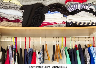 Group Garments Hanging On Hangers Displayed Stock Photo (Edit Now ...