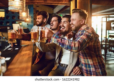 Group Guys Watching Sports On Tv Stock Photo 1622241982 | Shutterstock