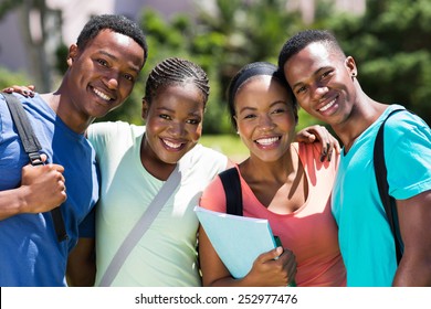group of happy african university students looking at the camera