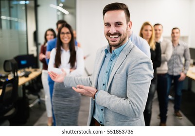 Group Of Happy Business People And Company Staff