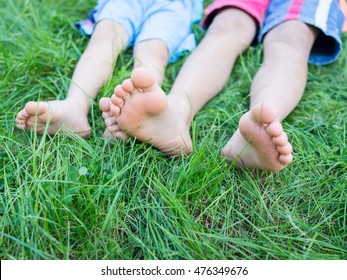 Group Happy Children Feet Lying On Stock Photo (Edit Now) 476349676 ...