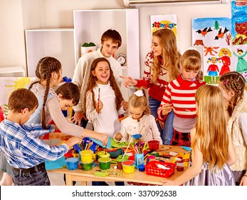 Group Happy Children Painting Art School Stock Photo 337092638 ...