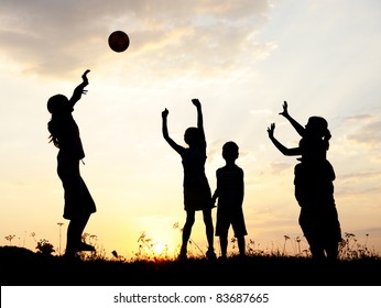 Group Happy Children Playing On Meadow Stock Photo 83687665 | Shutterstock