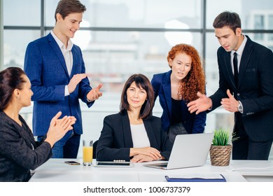 Group Happy Diverse Male Female Business Stock Photo 1006737379 ...
