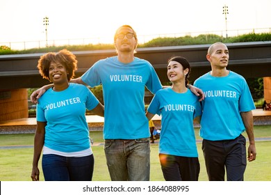 Group Of Happy And Diverse Volunteers