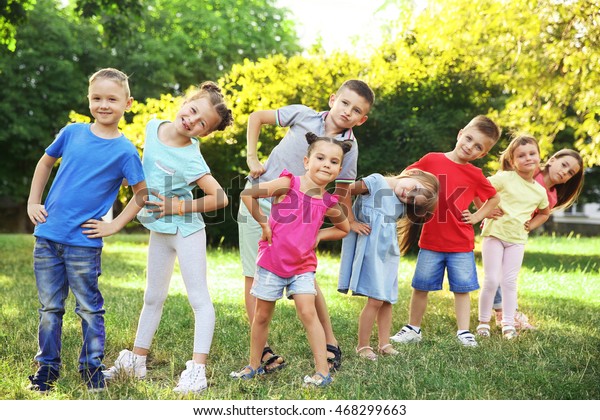 Group Happy Kids Park Stock Photo 468299663 | Shutterstock