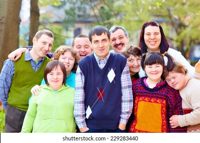 Group Of Happy People With Disabilities