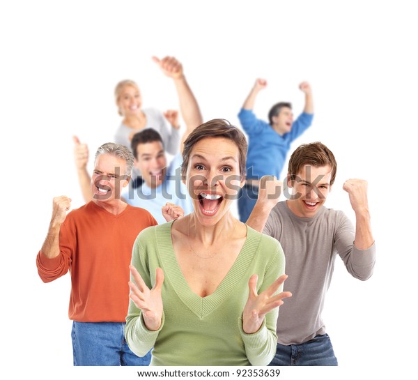 Group Happy People Party Isolated On Stock Photo Edit Now