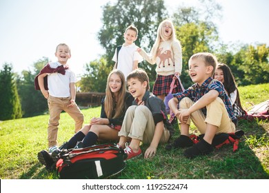 Group Happy Smiling Children Sitting On Stock Photo 1192522474 ...