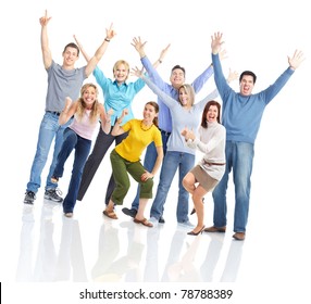 Happy People Isolated Over White Background Stock Photo 70621459 ...