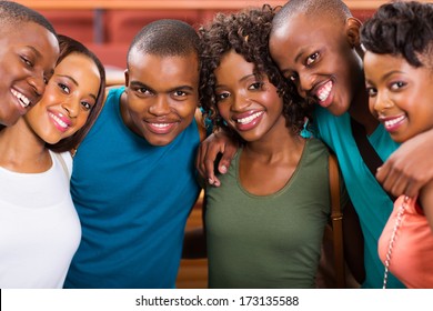 group of happy young african american students