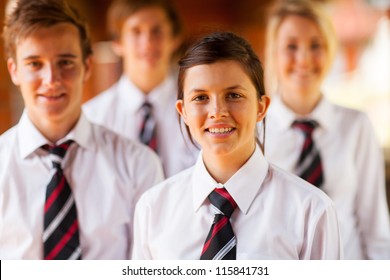 Group Of High School Girls And Boys Portrait