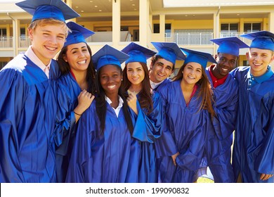 Group Of High School Students Celebrating Graduation
