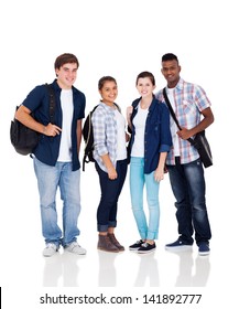 Group Of High School Students Isolated On White